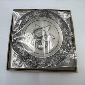 Hallmark  1979 Little Gallery Fine Pewter Christmas Plate Star Angel w Box